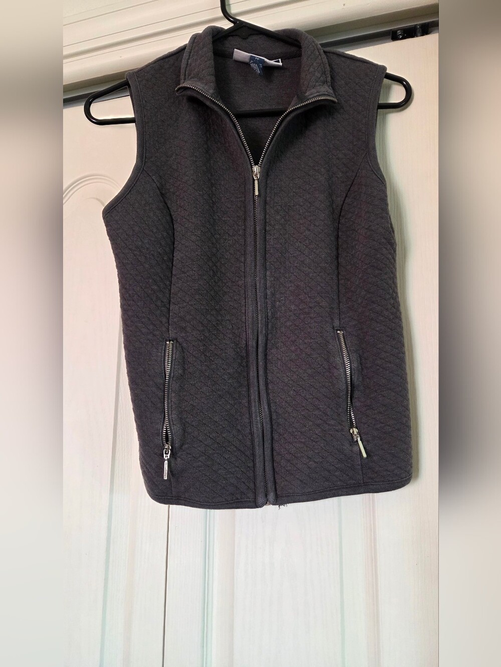 Karen Scott Sport Petite Heather Charcoal Gray Vest